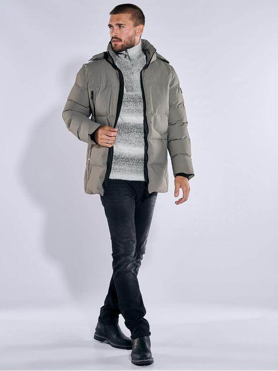 emilio adani Herren Steppjacke mit abnehmbarer Kapuze Beige 37425