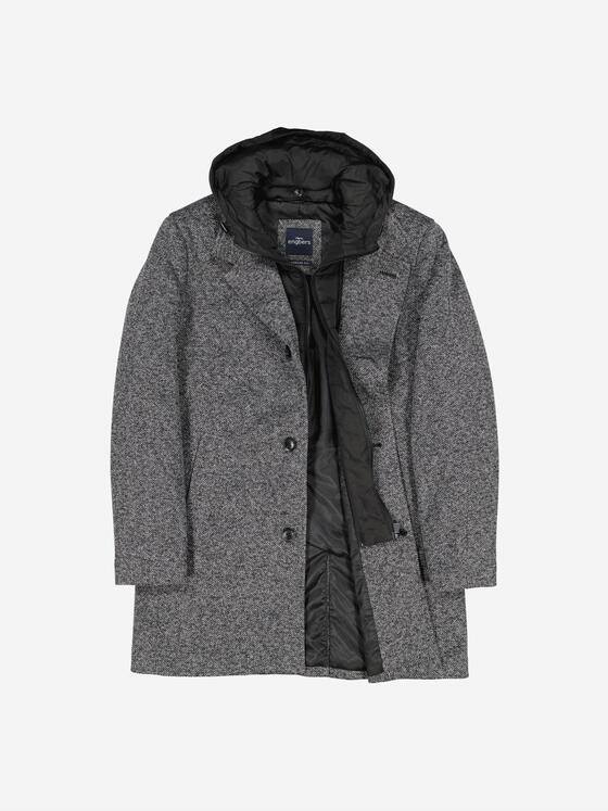engbers Herren Mantel mit abnehmbarer Kapuze Silbergrau 37538