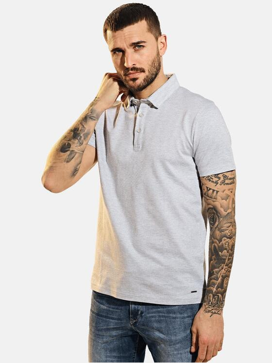 emilio adani Herren Poloshirt mit Jacquard-Struktur Grau 31707