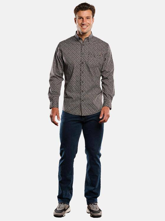 engbers Herren Langarm-Hemd gemustert Braun 33708