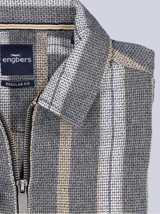 engbers Herren Kurzarm-Hemd gestreift Anthrazit 38893