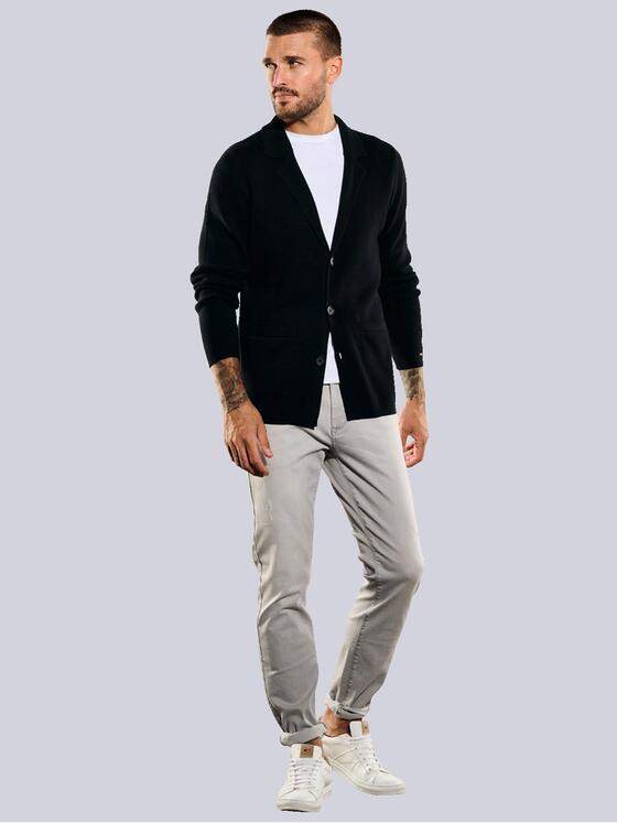 emilio adani Herren Strick-Sakko regular Schwarz 35333
