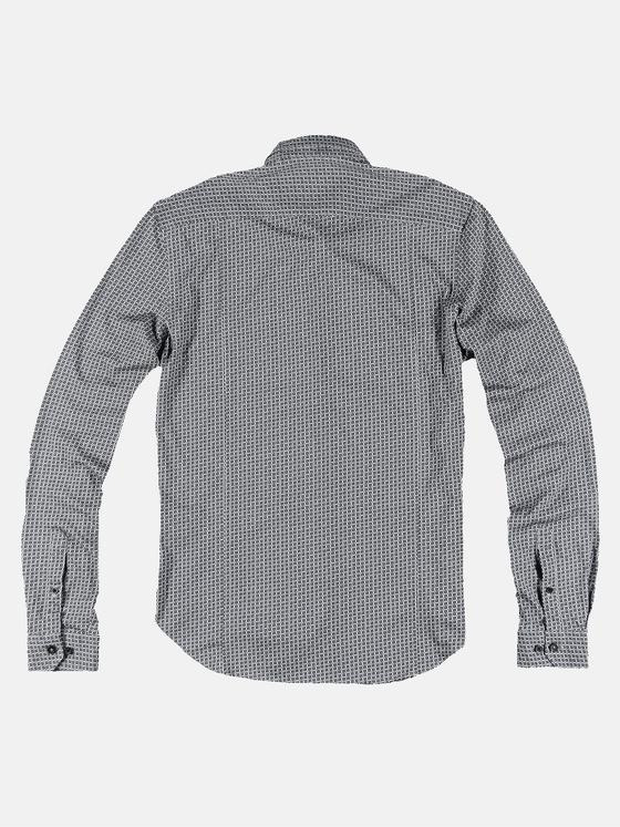 emilio adani Herren Langarm-Hemd gemustert Kieselgrau 32024
