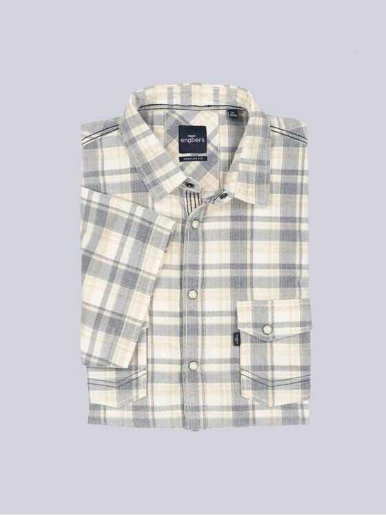 engbers Herren Kurzarm-Hemd kariert Saphirblau 36282
