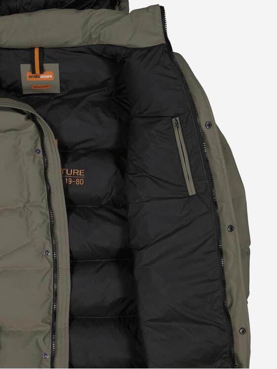 emilio adani Herren Steppjacke mit abnehmbarer Kapuze Grün 37471