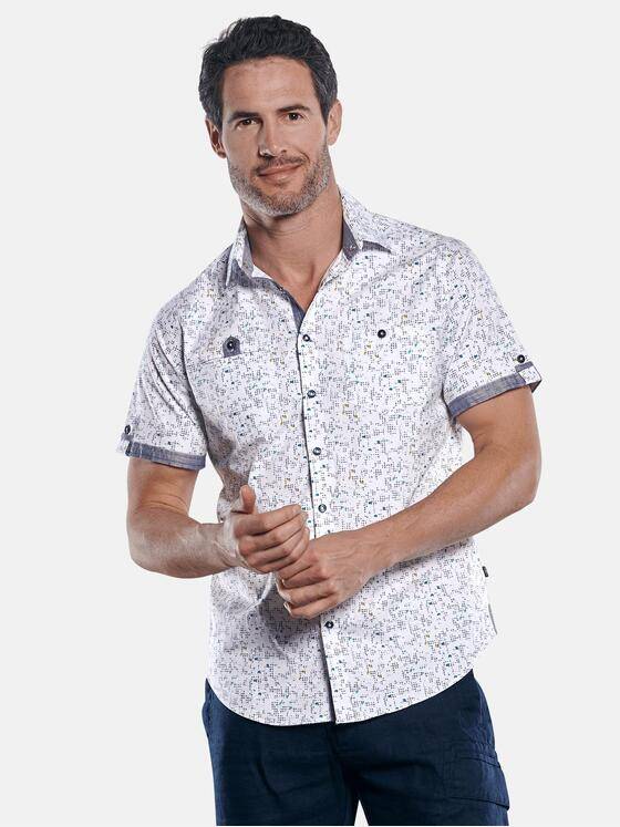 engbers Herren Dezent gemustertes Hemd Comfort-Stretch Saphirblau 29759