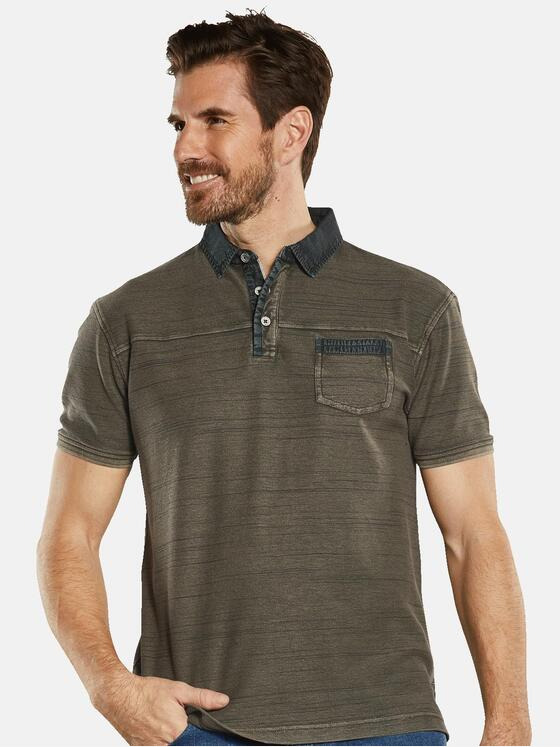 engbers Herren Polo-Shirt gestreift Grün 34335