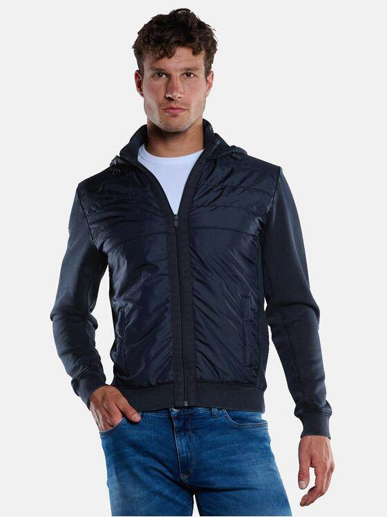 engbers Herren Sweatjacke aus Materialmix Saphirblau 33361
