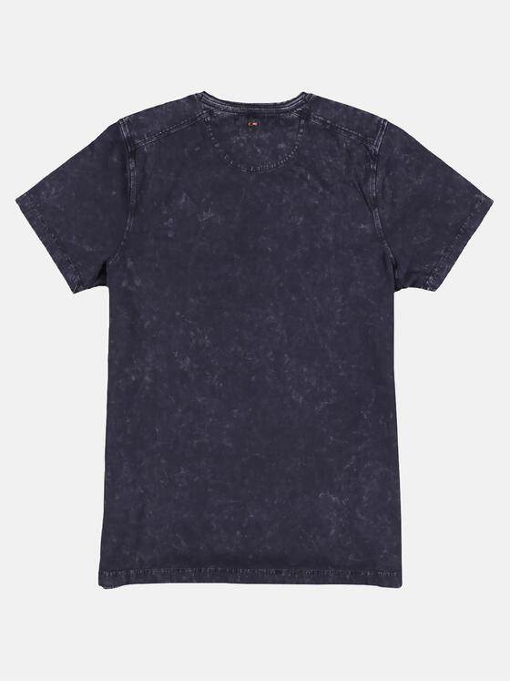 emilio adani Herren V-Neck T-Shirt mit spannendem Farbeffekt Blau 29682