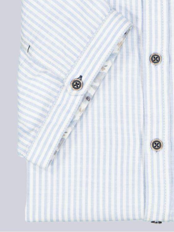 engbers Herren Kurzarm-Hemd gestreift Hellblau 38892