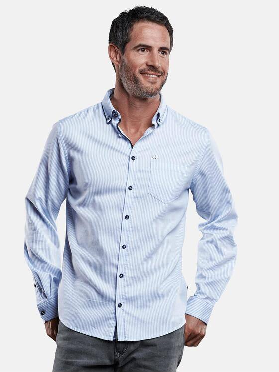 engbers Herren Edel glänzendes Langarmhemd Hellblau 28935