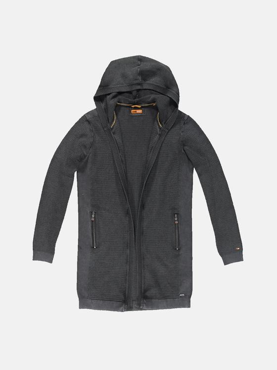 emilio adani Herren Hoodie-Jacke strukturiert Schwarz 32293