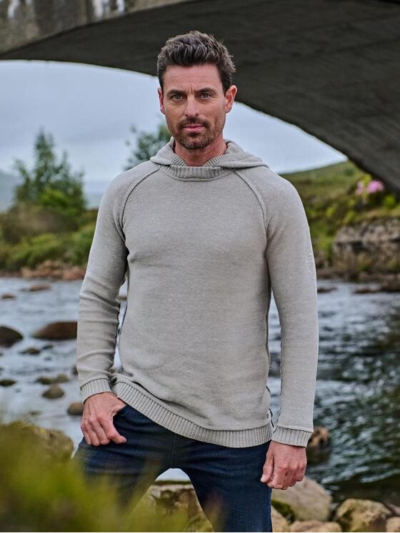 engbers Herren Pullover mit Kapuze Grau 37622