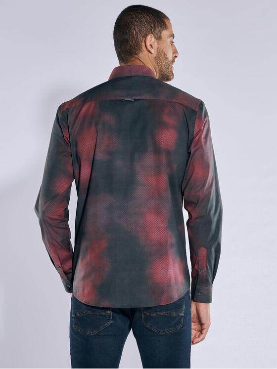 engbers Herren Langarm-Hemd gemustert Dunkelrot 37661
