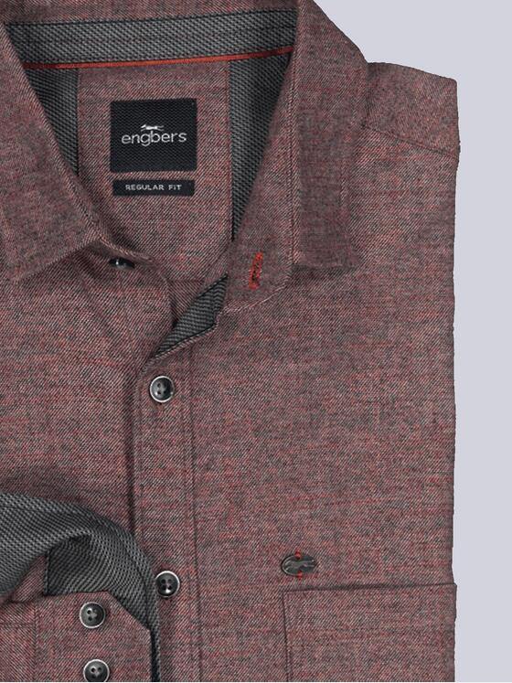 engbers Herren Langarm-Hemd uni Rot 35788