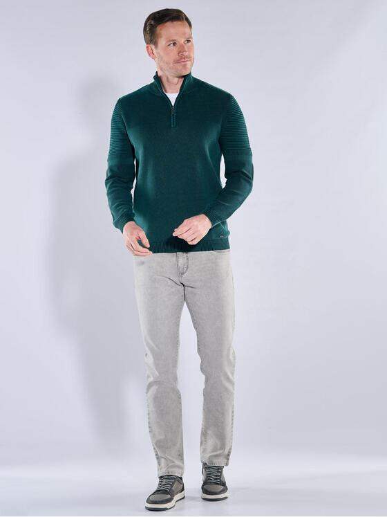 engbers Herren Pullover mit Polokragen Petrolblau 40085