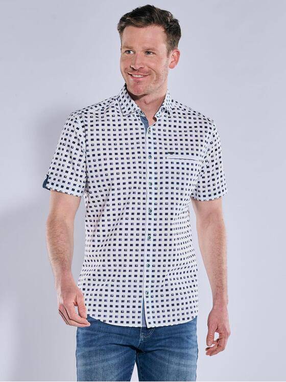 engbers Herren Kurzarm-Hemd gemustert Marineblau 38950