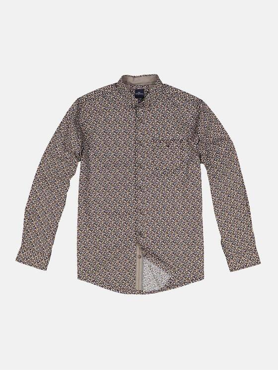 engbers Herren Langarm-Hemd gemustert Braun 33708