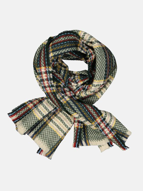 engbers Herren Strickschal kariert Tannengruen 33904