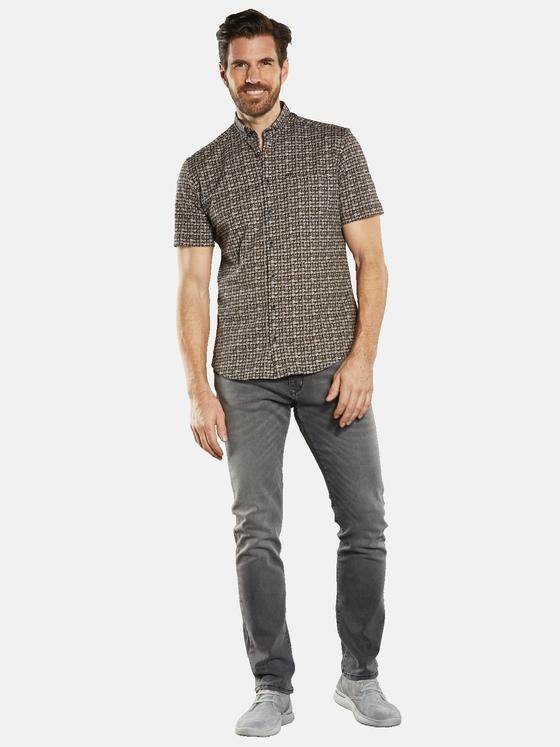 engbers Herren Kurzarm-Hemd gemustert Sand 34669