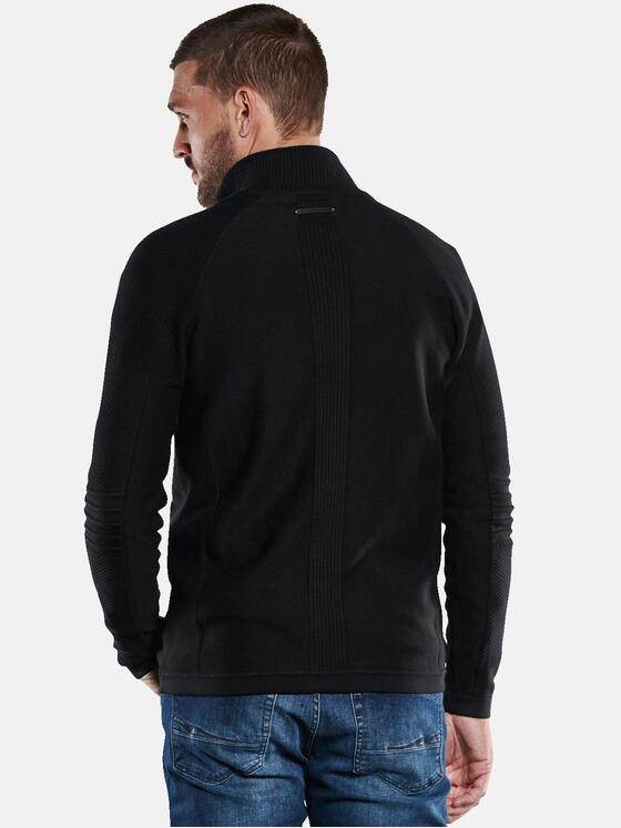 emilio adani Herren Cardigan strukturiert Schwarz 33810