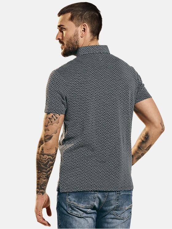 emilio adani Herren Poloshirt gemustert Blau 31705