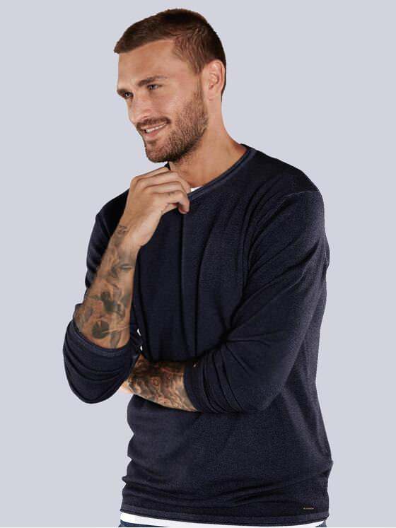 emilio adani Herren Pullover uni Blau 36143