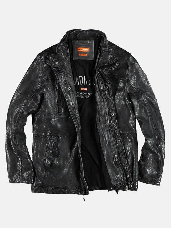 emilio adani Herren Lederjacke Grau 28790