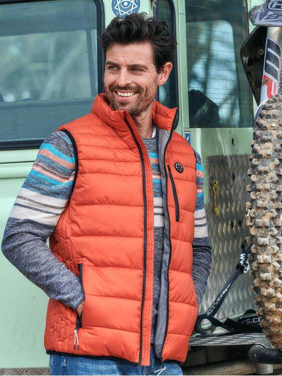 engbers Herren Steppweste mit leichter Struktur Blutorange 31908