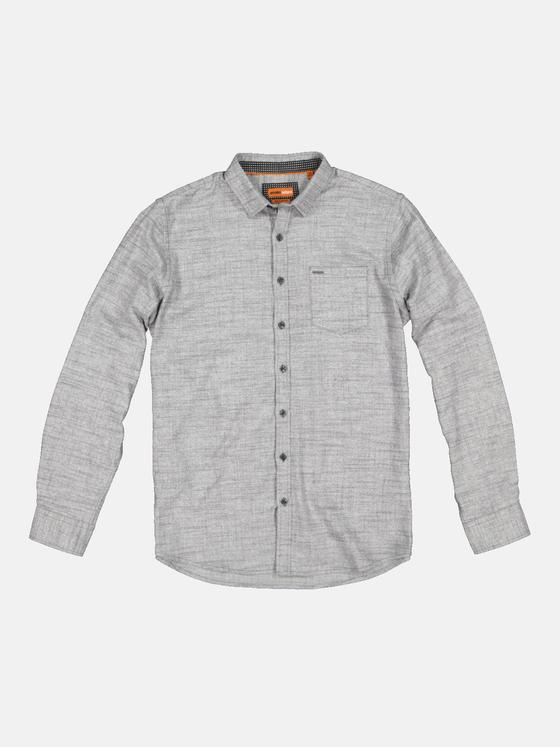 emilio adani Herren Langarm-Hemd aus Flanell Grau 33788