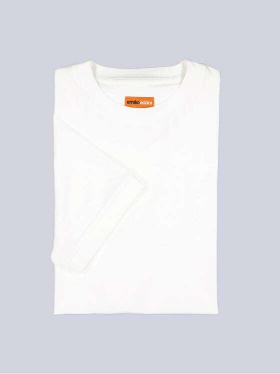 emilio adani Herren Rundhals T-Shirt Weiß 39311