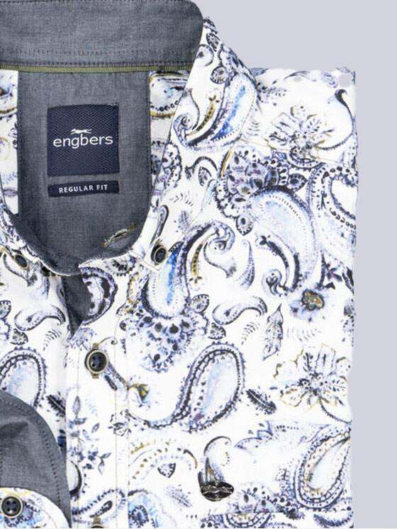 engbers Herren Langarm-Hemd gemustert Brilliantblau 38109