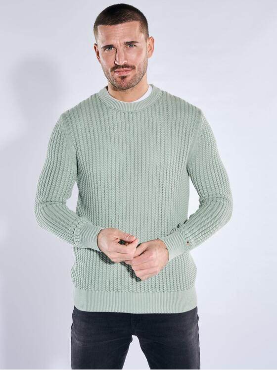 emilio adani Herren Rundhals Pullover Hellgruen 40046