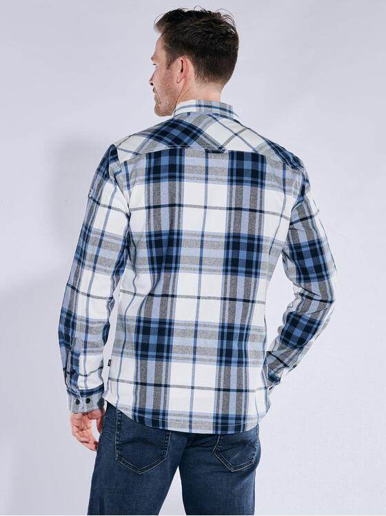 engbers Herren Overshirt kariert Mittelblau 38176