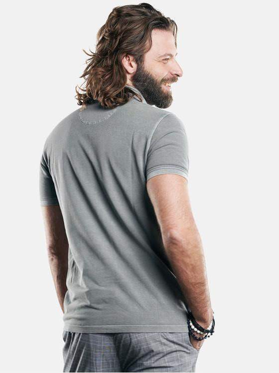 emilio adani Herren Sportives Poloshirt mit schmaler Passform Grau 29165