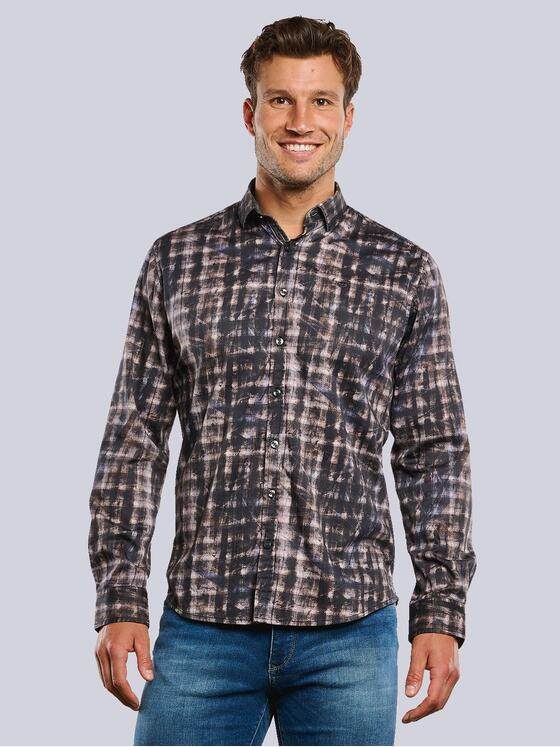 engbers Herren Langarm-Hemd mit Satin-Anteil Braun 33804