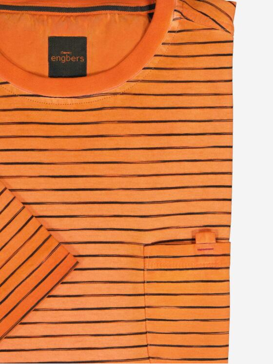 engbers Herren T-Shirt gestreift Orange 36988