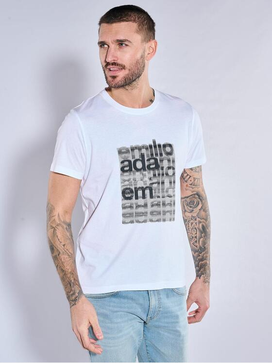 emilio adani Herren T-Shirt regular Weiß 37113