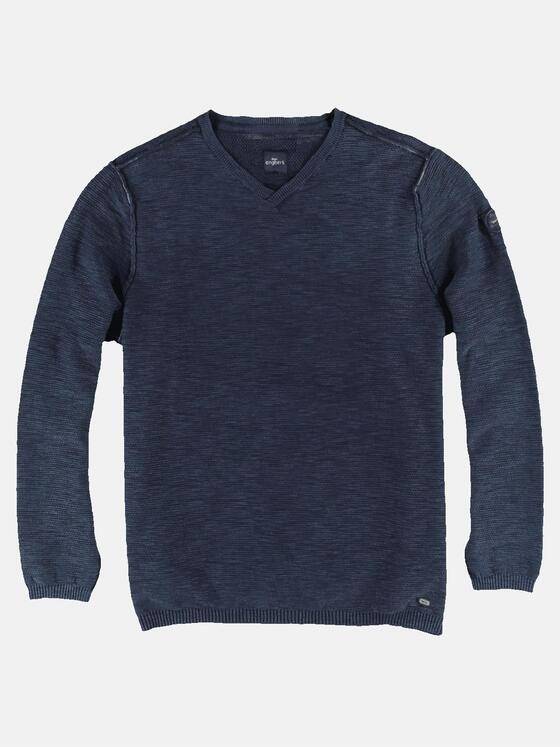 engbers Herren Pullover V-Ausschnitt Blau 24363