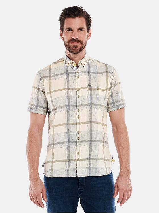 engbers Herren Kurzarm-Hemd kariert Braunbeige 35137
