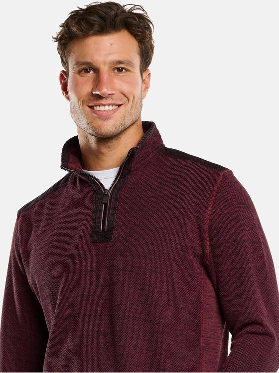 engbers Herren Sweatshirt mit Stehkragen Dunkelrot 33741