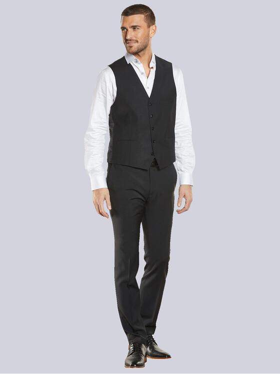 emilio adani Herren Anzug-Weste slim fit Schwarz 34917