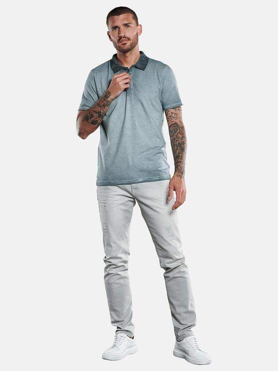 emilio adani Herren Poloshirt mit besonderem Waschverfahren Blau 30582