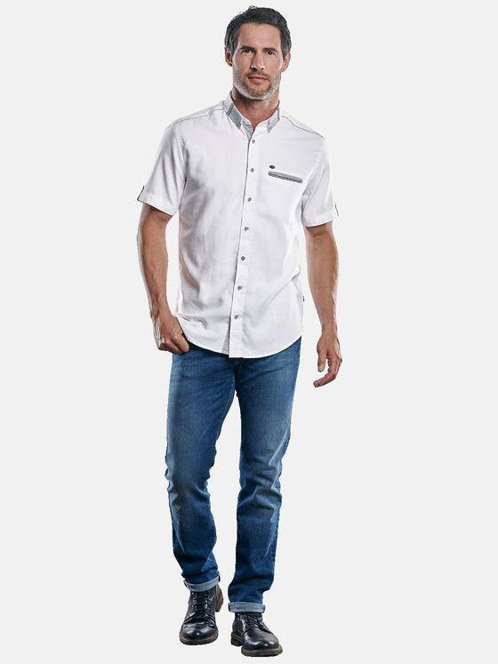 engbers Herren Hemd mit Kontrastdetails Reinweiss 29480