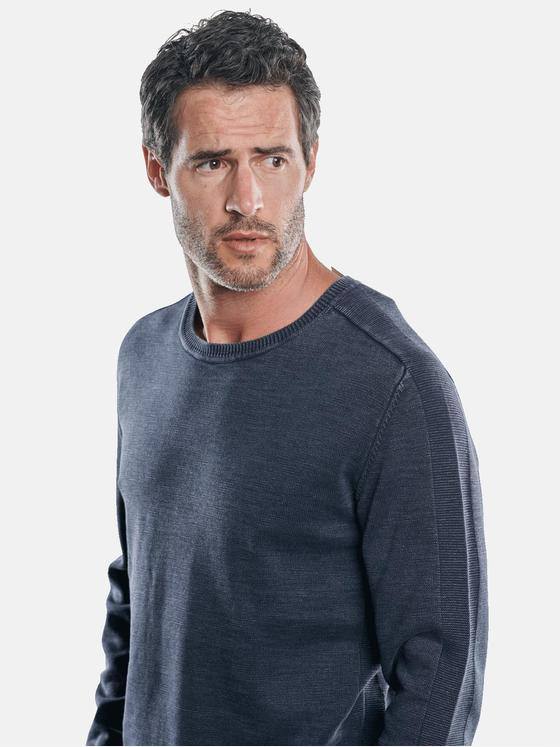 engbers Herren Sportiver Baumwollpullover mit modischem Rundhalsausschnitt Blau 30433