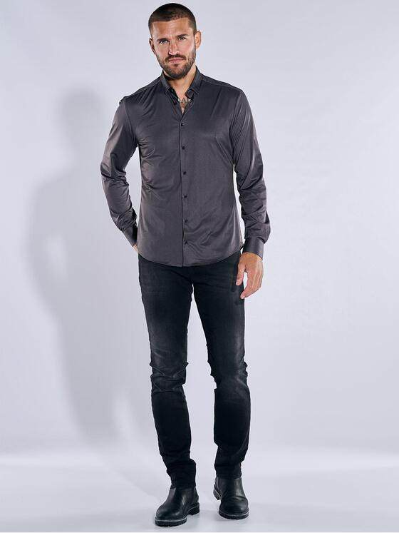 emilio adani Herren Langarm-Hemd slim fit Grau 37678