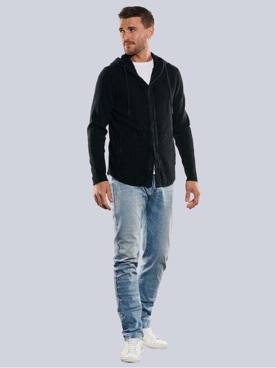 emilio adani Herren Sweatjacke mit Kapuze Schwarz 35237