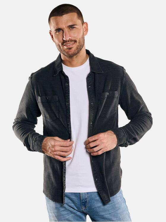 emilio adani Herren Polo-Shirt langarm Grau 33016