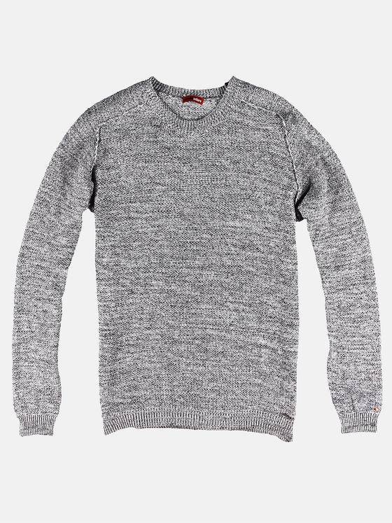 emilio adani Herren Rundhals Pullover Grau 31428
