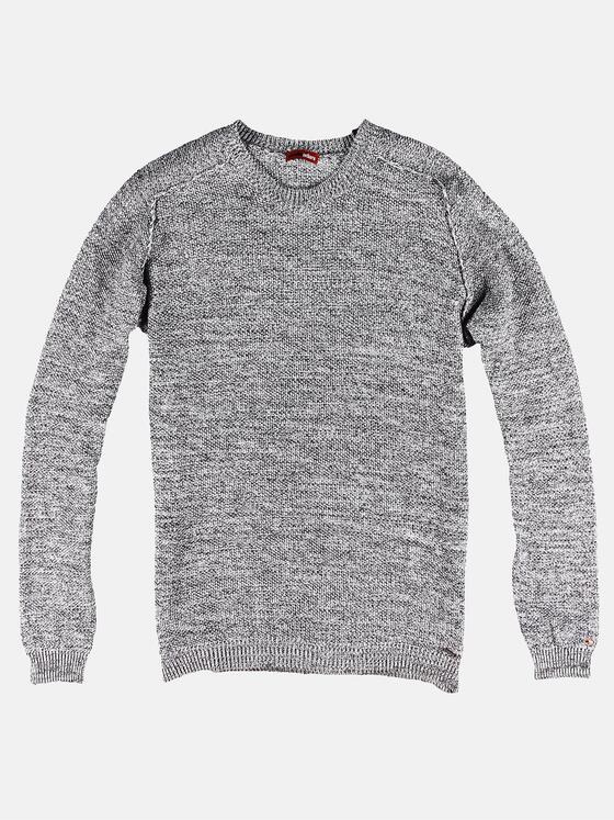 emilio adani Herren Rundhals Pullover Grau 32292